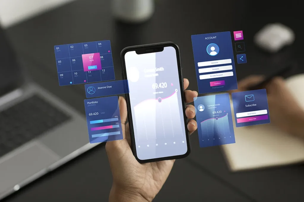 Mobile app UI screen built with The D-Zine Studio app design and development services