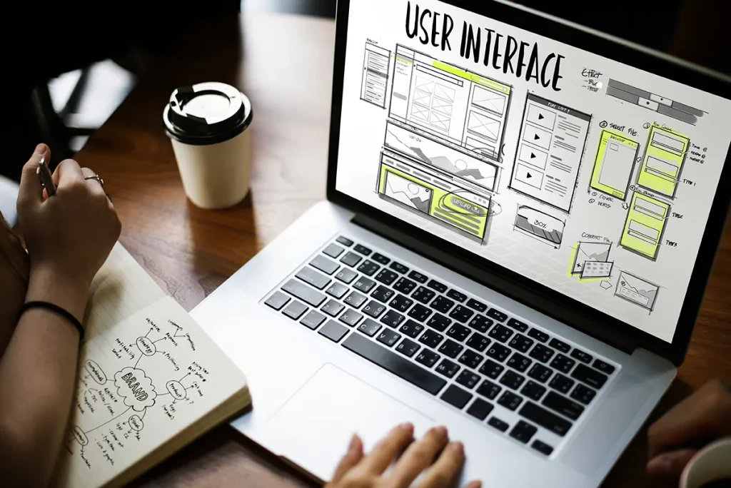 Clean web page interface showing user focused website design services in action